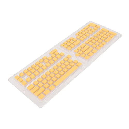 GLOGLOW PBT-Pudding-Tastenkappen, Hochfeste Ersatz-Tastenkappen, Null, Glänzend, Matt, Durchscheinend für Mechanische Tastaturen (Gelb) von GLOGLOW