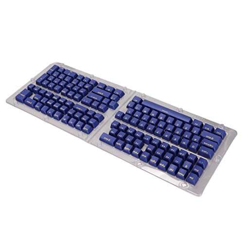 GLOGLOW PBT-Tastatur-Tastenkappen, 132 Tasten, Mattes Aussehen, Gaming-Tastenkappen, DIY-Kombination, Ergonomisches Design für Mechanische Tastatur (Blaue gelbe Buchstaben) von GLOGLOW