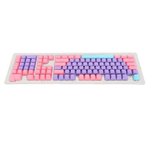 GLOGLOW PBT-Tastatur-Tastenkappen, PBT-Material, DIY-Kombination, 108 Tasten, 108 Tasten, Zweifarbig, Spritzguss für Mechanische Tastatur (Lila Rosa Blau) von GLOGLOW