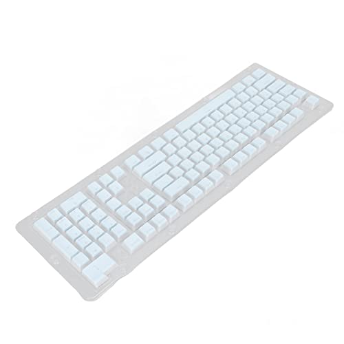 GLOGLOW PBT-Tastenkappen, 108 Tasten, Hohes Niedriges Layout, PBT-Material, 2-farbige Tastenkappen, Doppellagig, für Tastatur mit 61 Tasten (Blau) von GLOGLOW