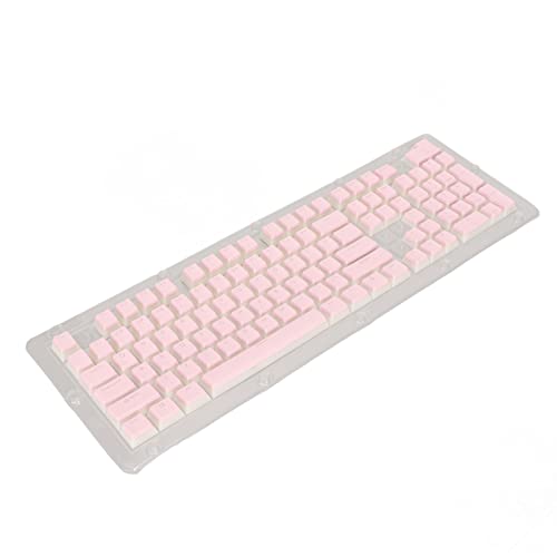 GLOGLOW PBT-Tastenkappen, 108 Tasten, Hohes Niedriges Layout, PBT-Material, 2-farbige Tastenkappen, Doppellagig, für Tastatur mit 61 Tasten (Rosa) von GLOGLOW