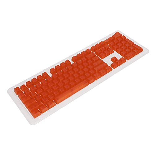 GLOGLOW Pastellfarbene Tasten, Hohe Verschleißfestigkeit, 108 Coole Tasten für Mechanische Tastatur, 61/87/104 Tasten (Orange) von GLOGLOW