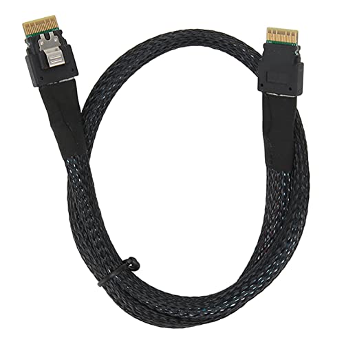 GLOGLOW Schlankes SAS-Kabel mit Verzinntem Kern, Stabiles, Sicheres Festplattendatenkabel 12 GBPS für Desktop-Computer (1m/39.4in) von GLOGLOW