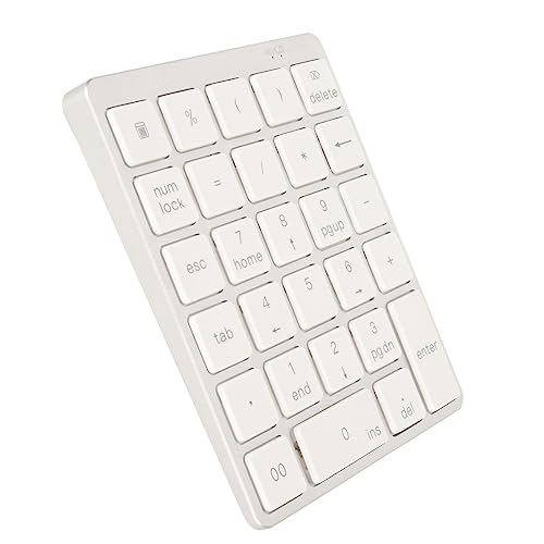 GLOGLOW -Zifferntastatur, Klare Numerische Tastatur mit 28 Tasten für PC (Silbrig Weiß) von GLOGLOW