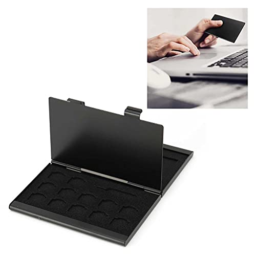 SIM-Karten-Aufbewahrung Sbox, Leichtes stoß Festes Aluminium Gehäuse Speicher Karten Geldbörse mit 4 SIM 12 Nano 4 Micro-SIM 1 Pin Slots, Anti Magnetisch Staub Dicht Speicher von GLOGLOW