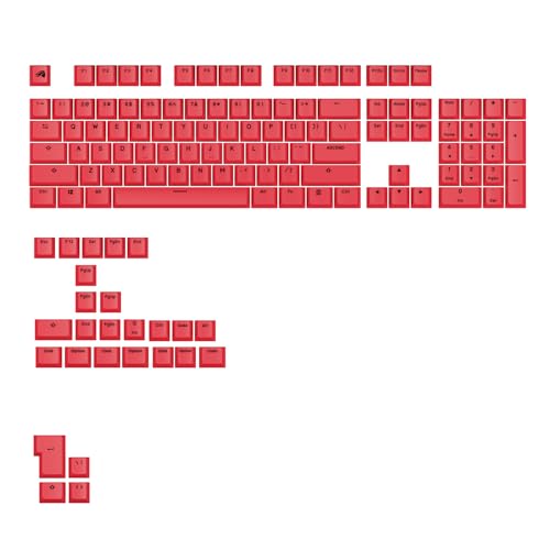 Glorious Gaming – GPBT Basics (Revive Red PBT-Tastenkappen), 8 Farben, farbechter Sublimationsdruck, für mechanische Keyboards der Größen 100%, 75%, 65%, 60% sowie – Amerikanische QWERTY-Belegung von Glorious