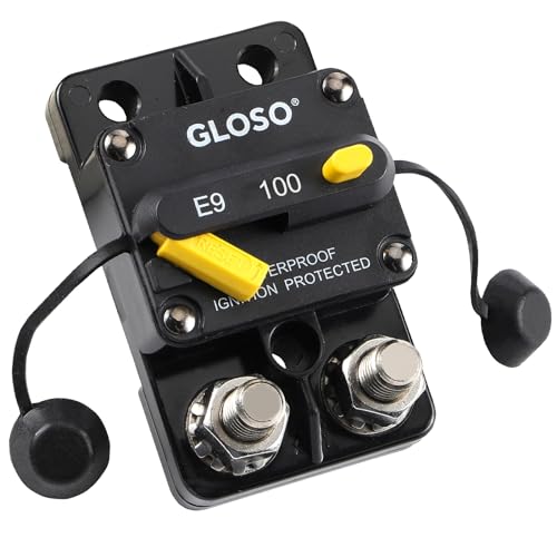 GLOSO Leistungsschalter Manuell Reset Schutzschalter Sicherungsautomat Wasserdichtes Boot Kfz Batterie Auto Lastwagen 100 Ampere E9C GLOSO Leistungsschalter Manuell Reset Schutzschalter Sicherungsautomat Wasserdichtes Boot Kfz Batterie Auto Lastwagen 100 Ampere E9C von GLOSO