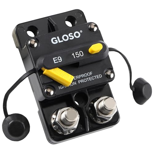GLOSO Leistungsschalter Manuell Reset Schutzschalter Sicherungsautomat Wasserdichtes Boot Kfz Batterie Auto Lastwagen 150 Ampere E9C GLOSO Leistungsschalter Manuell Reset Schutzschalter Sicherungsautomat Wasserdichtes Boot Kfz Batterie Auto Lastwagen 150 Ampere E9C von GLOSO