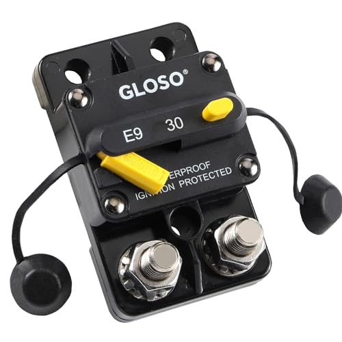GLOSO Leistungsschalter Manuell Reset Schutzschalter Sicherungsautomat Wasserdichtes Boot Kfz Batterie Auto Lastwagen 30 Ampere E9C von GLOSO