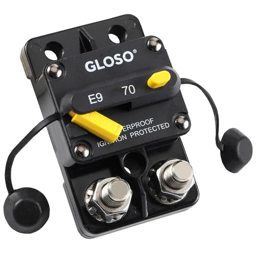 GLOSO Leistungsschalter Manuell Reset Schutzschalter Sicherungsautomat Wasserdichtes Boot Kfz Batterie Auto Lastwagen 70 Ampere E9C GLOSO Leistungsschalter Manuell Reset Schutzschalter Sicherungsautomat Wasserdichtes Boot Kfz Batterie Auto Lastwagen 70 Ampere E9C von GLOSO