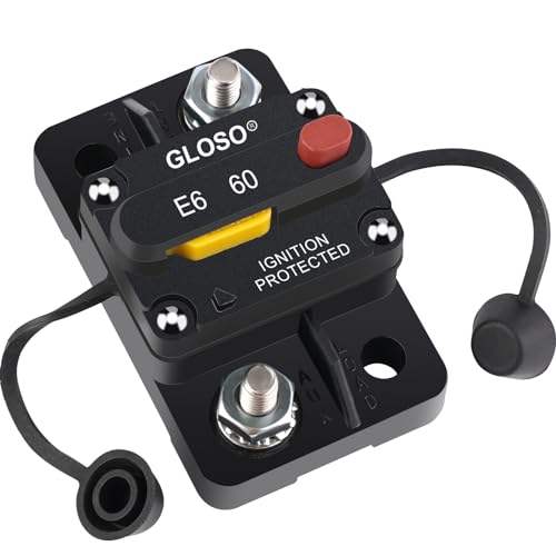 GLOSO Leistungsschalter Schalter Manuell Reset Schutzschalter Wasserdichtes Boot Kfz Batterie Auto Lastwagen 60 Ampere E69 GLOSO Leistungsschalter Schalter Manuell Reset Schutzschalter Wasserdichtes Boot Kfz Batterie Auto Lastwagen 60 Ampere E69 von GLOSO
