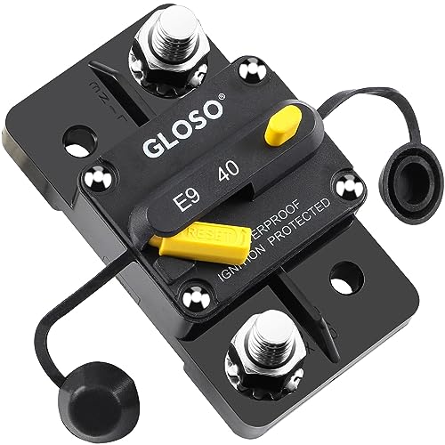 GLOSO Schutzschalter Manuell Reset Sicherungsautomat Leistungsschalter Wasserdichtes Boot Kfz Batterie Auto Lastwagen 40 Ampere E93 von GLOSO