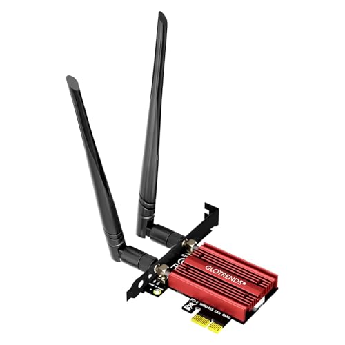 GLOTRENDS AX5400 WiFi 6E PCIe Karte mit Low-Profile-Halterung für Desktop PC, Intel AX210 Chip, 802.11ax, BT 5.3, unterstützt Windows 11/10/Linux, unterstützt Nicht Mac OS/Windows 7/XP GLOTRENDS AX5400 WiFi 6E PCIe Karte mit Low-Profile-Halterung für Desktop PC, Intel AX210 Chip, 802.11ax, BT 5.3, unterstützt Windows 11/10/Linux, unterstützt Nicht Mac OS/Windows 7/XP von GLOTRENDS