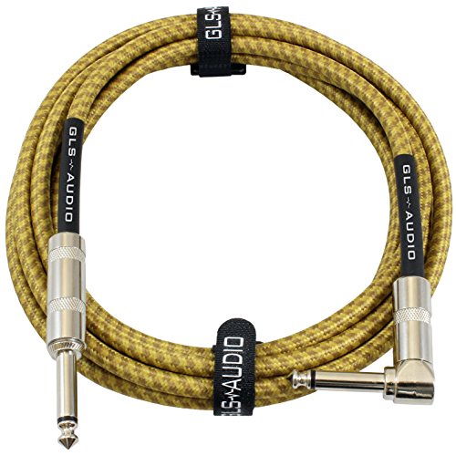 GLS Audio Kabel Klinkenkabel 6,3 mm - 3 m langes Gitarrenkabel für e-Gitarre, Bass - Universal Instrumentenkabel für Verstärker, Lautsprecher, Keyboard etc. - Gerade Klinke auf Klinke abgewinkelt von GLS Audio