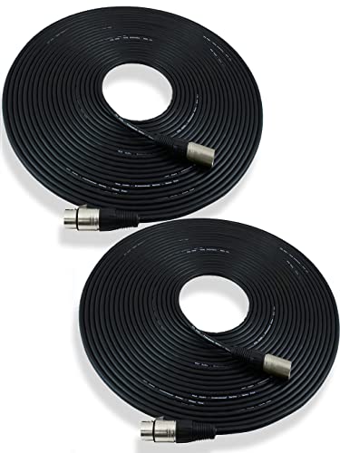 GLS Audio XLR Kabel (16,5 m Länge) - 2er Pack Patchkabel Steckverbinder 3-polig - Stecker auf Buchse - Mikrofon Kabel, Audio Kabel (Schwarz) von GLS Audio