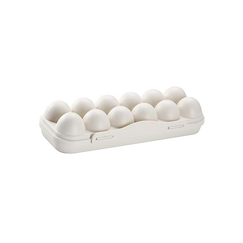 GLSTOY Kühlschrankhalter 12 Fächer Aufbewahrungsbox Stapelbarer Organizer Zerbrechliches Pp-material Khaki von GLSTOY