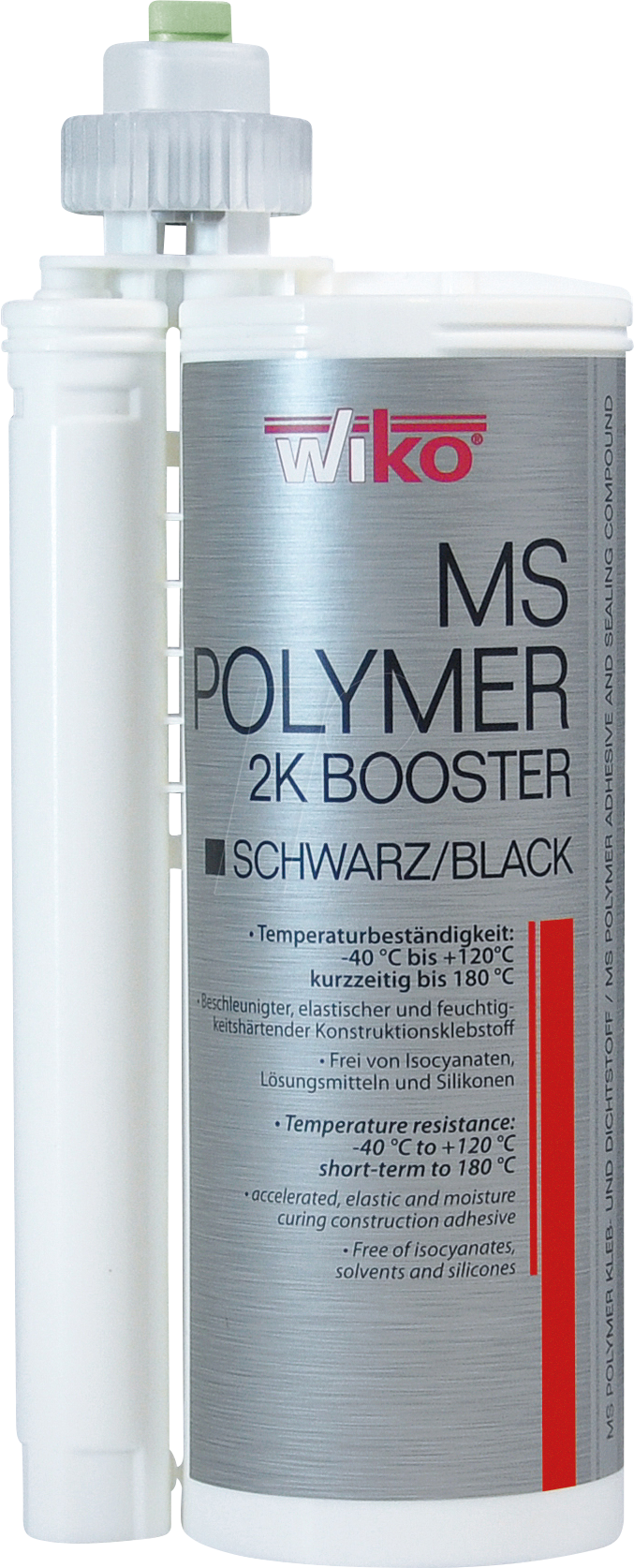 WIKO 101751 - 2-K Kleb- und Dichtstoff auf MS-Polymer-Basis, 490 ml, schwarz von GLUETEC