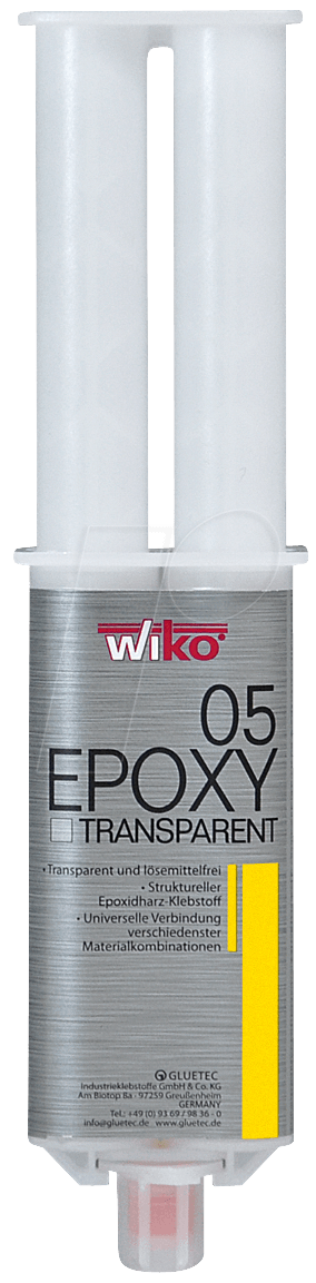 WIKO EPO5 S25 - Epoxykleber, EPO 05, klar, farblos, 5 Minuten, 25 ml von GLUETEC