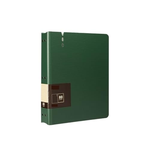 Aktenordner 80 Seiten A4-Dateiordner mit transparenten Einsätzen, verdickter Datendatei-Aufbewahrungsbuch-Bürobedarf Ringhefter(Green) von GLigeT