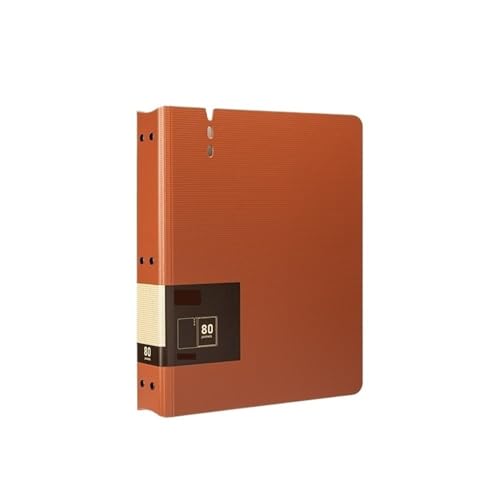 Aktenordner 80 Seiten A4-Dateiordner mit transparenten Einsätzen, verdickter Datendatei-Aufbewahrungsbuch-Bürobedarf Ringhefter(Orange) von GLigeT