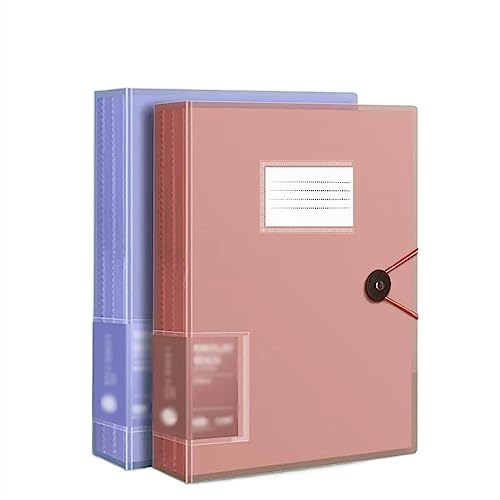 Dokumentenmappe 2 Stück A4-Datenbuchordner, transparenter Einsatz, mehrschichtiger Dateiordner, Loseblatt-Sortier- und Organisationsordner, 80-seitiger Dateispeicherordner Dokumententaschen (Color : von GLigeT