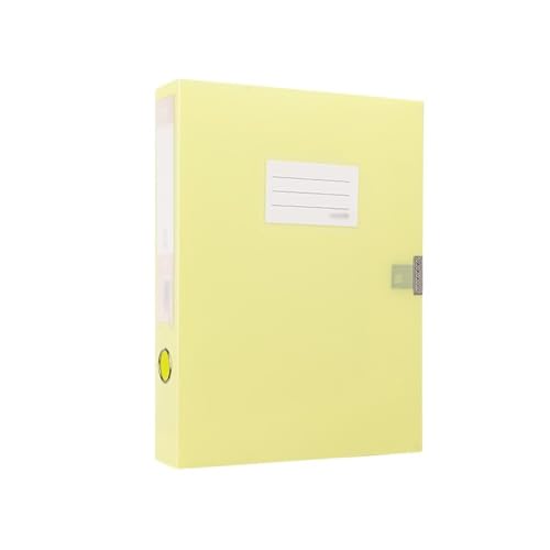 GLigeT Aktenordner A4-Datei-Archivbox, 55 mm, große Kapazität, Vertragsordner, Bürobedarf, Datenspeicherbox Ringhefter(Yellow) von GLigeT