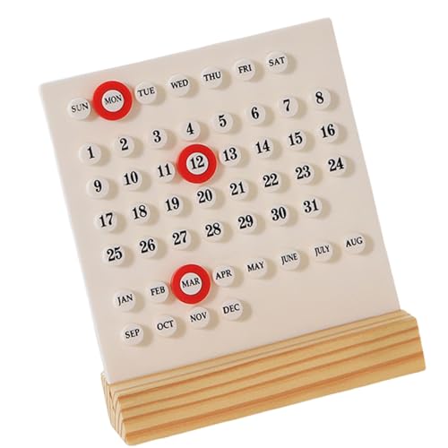 Funktioneller Acryl-Kalender mit Holzständer für Zuhause und Büro, mit 3 Ringen, Monats-, Wochen-, Datumsaufzeichnungsdekorationen Funktioneller Acryl-Kalender mit Holzständer für Zuhause und Büro, mit 3 Ringen, Monats-, Wochen-, Datumsaufzeichnungsdekorationen von GMBYLBY