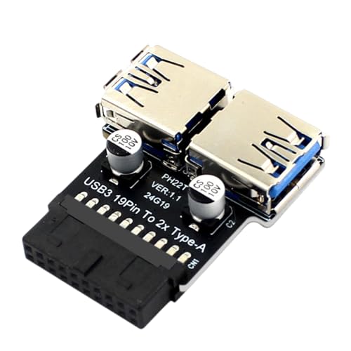 GMBYLBY 20/19pin Motherboards Zum Doppel USB3.0 EIN Typ Female Adapter Connectors Box Header Schlitzadapter Horizontaler Headeradapter von GMBYLBY