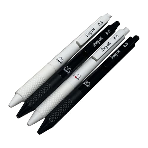 GMBYLBY 4 Stcs Drücken Stift 0 5 Mm Einziehbarer Stift Schwarzer Tinten Gel Stift Neutral Stift Schreibstift Kätzchen Gel Tinten Stift Für Die Schule von GMBYLBY
