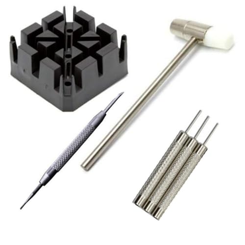 GMBYLBY 6pcs Uhrenbandbandhalter Mit Hammer Und Stecknadeln SmartWatch Belt Link Remover Tool Watch Reparaturentfernungstools von GMBYLBY