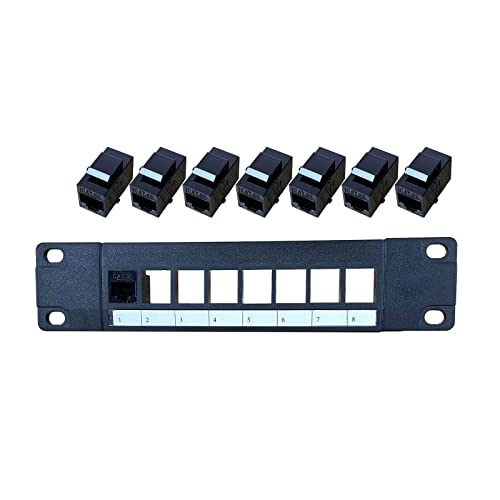 GMBYLBY CAT5e 8-Port Panel Unterstützt Rückseitiges CAT5e Ungeschirmt Codierter T568A/B Verkabelung Rack/Wand von GMBYLBY