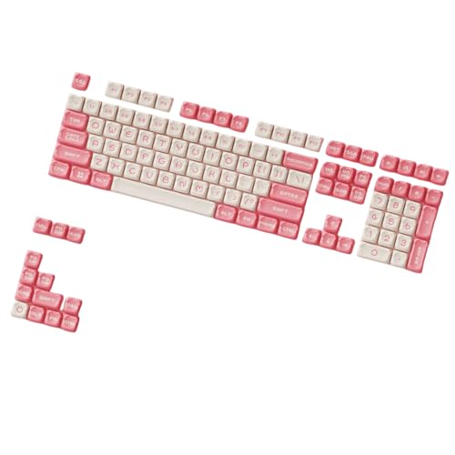 GMBYLBY Ergonomisches 122-Tasten Tastenkappen Set OEM Höhe Zweifarbige Spritzgussform Blütenbär Thema Für Tastaturen von GMBYLBY