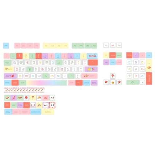 GMBYLBY Passen Sie Ihre Mechanische Tastatur Mit Farbenfrohen XDA Tastenkappen Mit 126 Tasten Süßigkeiten Design An. Reibungsloses Und Komfortables Tippen Und Verschleißfeste Tastenkappen von GMBYLBY