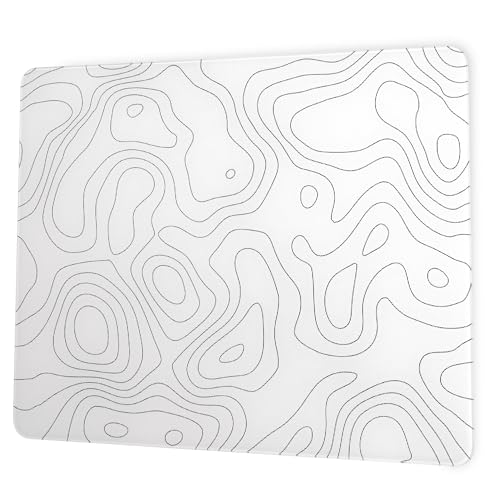 Gaming-Mauspad aus Glas, Topografische harte Mauspads für Gaming, professionelles großes Mauspad, 410 mm x 310 mm, spezielle Glasoberfläche mit verbesserter Präzision und Geschwindigkeit, Weiß Gaming-Mauspad aus Glas, Topografische harte Mauspads für Gaming, professionelles großes Mauspad, 410 mm x 310 mm, spezielle Glasoberfläche mit verbesserter Präzision und Geschwindigkeit, Weiß von GMKWTL