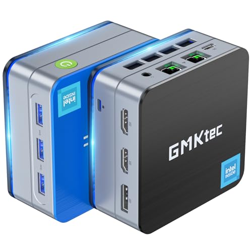 GMKtec Mini PC G2 Plus Mini PC Windows 11 Pro, Intel Twin Lake N150(bis zu 3,6 GHz), 12 GB DDR5 512 GB M.2 SSD Desktop Mini Computer mit 4K HDMI/2x LAN/USB3.2 /WiFi 6, BT5.2 Für Büro Heimkino Heim von GMKtec