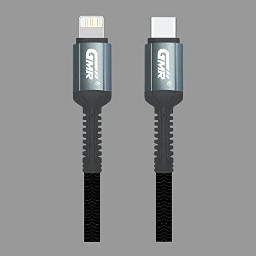 GMR Premium Kabel 3411 PD kompatibel mit Lightning, 3A, 100 cm, für iPhone, iPad, Schnellladung, Handyband, Nylonkabel von GMR GENERAL MARKETING RESOURCES