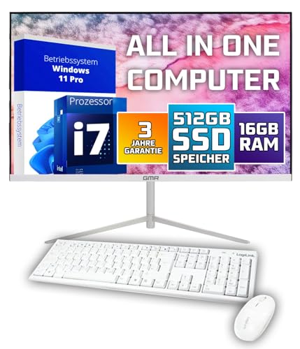 GMR All in One Desktop Computer mit i7 | 24 Zoll Display - Tastatur & Maus | 3 Jahre Garantie | 16 GB RAM | 512GB SSD | USB 3 | Windows 11 PRO | WiFi + BT GMR All in One Desktop Computer mit i7 | 24 Zoll Display - Tastatur & Maus | 3 Jahre Garantie | 16 GB RAM | 512GB SSD | USB 3 | Windows 11 PRO | WiFi + BT von GMR