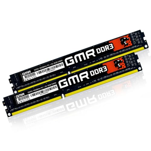 GMR Hohe Leistung DDR3 16 GB (2 x 8 GB) Computer Arbeitsspeicher – Ultraschnell 1600MHz – hohe Kompatibilität mit Allen Marken – Desktop-RAM-Speicher Upgrade – hochwertiges Gold Design von GMR