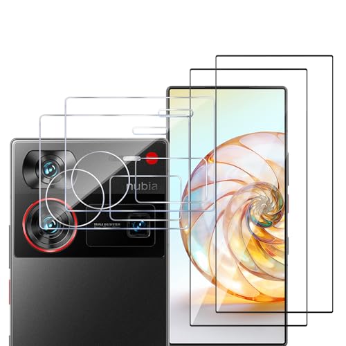 GMUJIAO [2+2 Stück kompatibel mit ZTE nubia Z60 Ultra für Displayschutzfolie & Kamera Schutzfolie Linse,HD Displayschutzfolie[9H Härte]-Schwarz von GMUJIAO