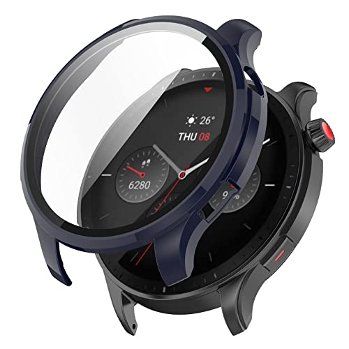 GMUJIAO 2-Stück Hülle für Amazfit GTR 4,Hülle Mit Displayschutz,Hard PC Rundum Displayschutz Schutz Case für Amazfit GTR 4-Blau von GMUJIAO