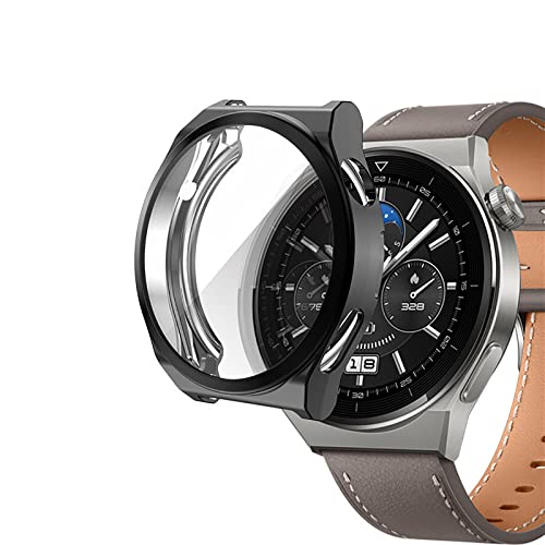 GMUJIAO 2-Stück Hülle für Huawei Watch GT 3 Pro 46mm,Stoßabsorbierende Dünn Designte Schutzhülle,Rundum Schutzhülle HD Ultradünne Schutz Case-Schwarz von GMUJIAO