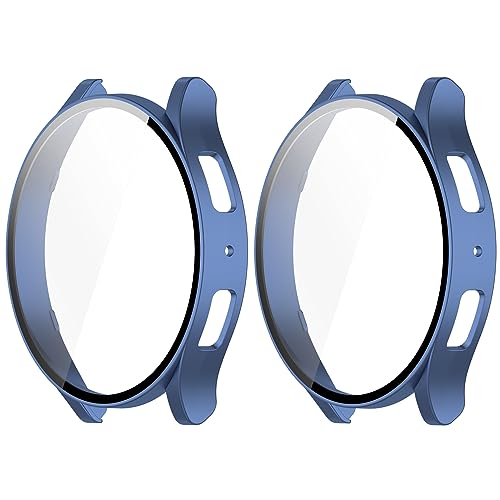 GMUJIAO 2-Stück Hülle für Samsung Galaxy Watch 6 40mm,Hülle Mit Displayschutz,Hard PC Rundum Displayschutz Schutz Case für Samsung Galaxy Watch 6 40mm-Hellblau von GMUJIAO