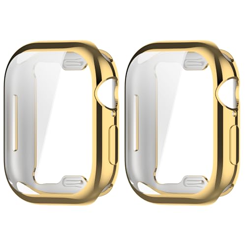 GMUJIAO [2 Stück kompatibel mit Apple Watch Series 10 42mm für Hülle,Stoßabsorbierende Dünn Designte Schutzhülle,Rundum Schutzhülle HD Ultradünne Schutz Case-Gold GMUJIAO [2 Stück kompatibel mit Apple Watch Series 10 42mm für Hülle,Stoßabsorbierende Dünn Designte Schutzhülle,Rundum Schutzhülle HD Ultradünne Schutz Case-Gold von GMUJIAO