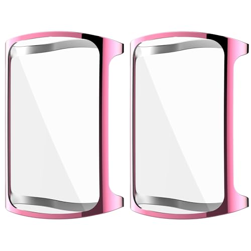 GMUJIAO [2 Stück kompatibel mit Fitbit Charge 6 für Hülle,Stoßabsorbierende Dünn Designte Schutzhülle,Rundum Schutzhülle HD Ultradünne Schutz Case-Rosa von GMUJIAO