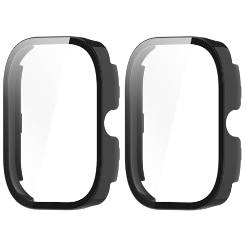 GMUJIAO [2 Stück kompatibel mit Xiaomi Redmi Watch 4 für Hülle,Hülle Mit Displayschutz,Hard PC Rundum Displayschutz Schutz Case für Xiaomi Redmi Watch 4-Schwarz von GMUJIAO