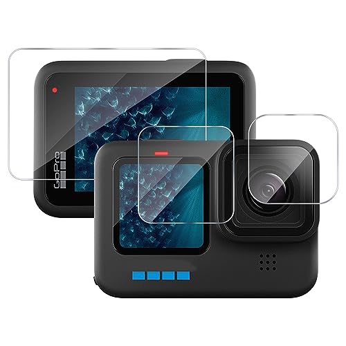 GMUJIAO [3 Stück kompatibel mit GoPro Hero 12 Black für Schutzfolie Displayschutz,Gehärtetem Displayschutzfolie,HD Displayschutzfolie[9H Härte]-Transparent von GMUJIAO