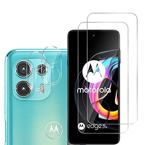 GMUJIAO [5 Pack] kompatibel mit Motorola Moto Edge 20 Lite für gehärtetes Glas Displayschutzfolie & Kamera Schutzfolie Linse,Bruchsicher,HD Clear von GMUJIAO