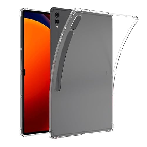 GMUJIAO Hülle Kompatibel mit Samsung Galaxy Tab S9 Plus 12.4 inch,Silikon Weiches Leder TPU Stoßfest Leichtes Gehäuse-Transparent von GMUJIAO