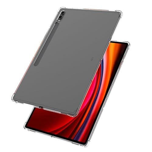 GMUJIAO Hülle Kompatibel mit Samsung Galaxy Tab S9 Ultra 14.6 inch,Silikon Weiches Leder TPU Stoßfest Leichtes Gehäuse-Transparent von GMUJIAO