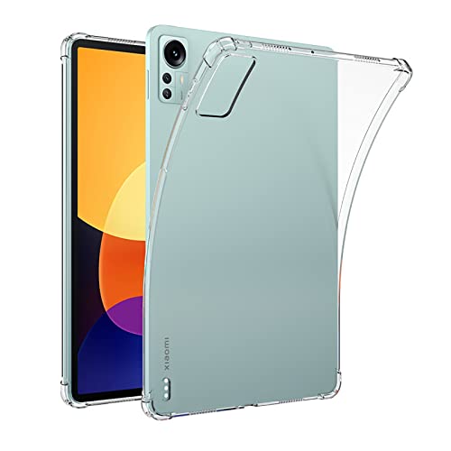 GMUJIAO Hülle Kompatibel mit Xiaomi Pad 5 Pro 12.4 inch,Silikon Weiches Leder TPU Stoßfest Leichtes Gehäuse-Transparent von GMUJIAO